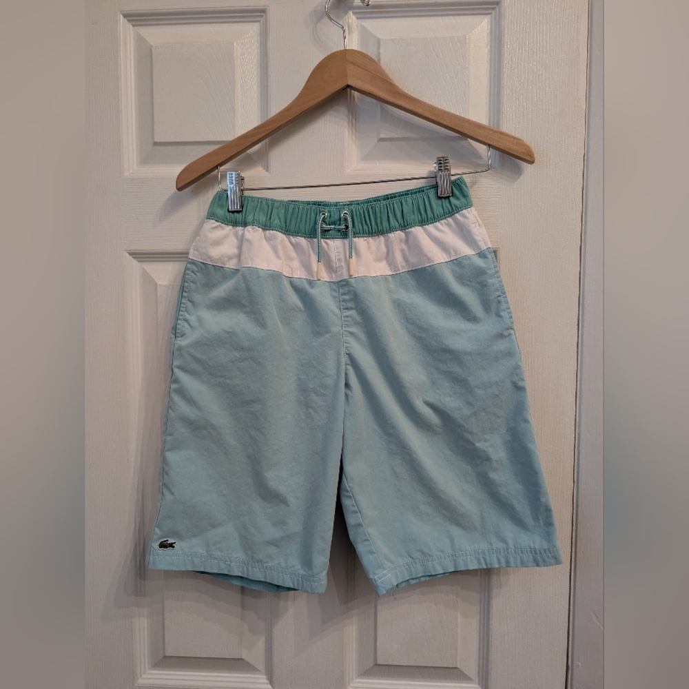 LACOSTE Boy's Swim 9" Shorts Trunks Size 14 Lined Pockets